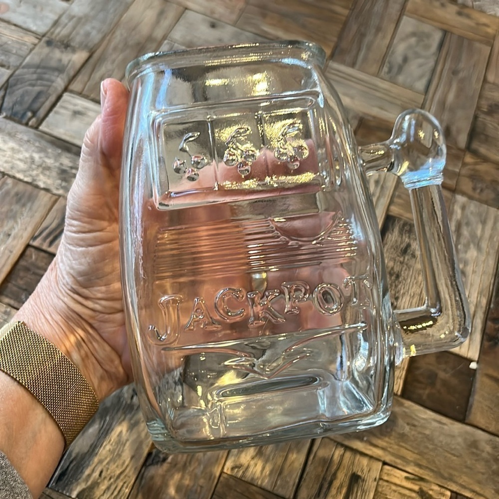 Jackpot Clear Glass Mug 32 oz Capacity